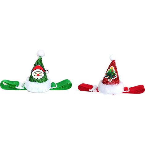 2pcs accessoire de chapeau réglable de père Noël pour chiot chien-Fei Yu