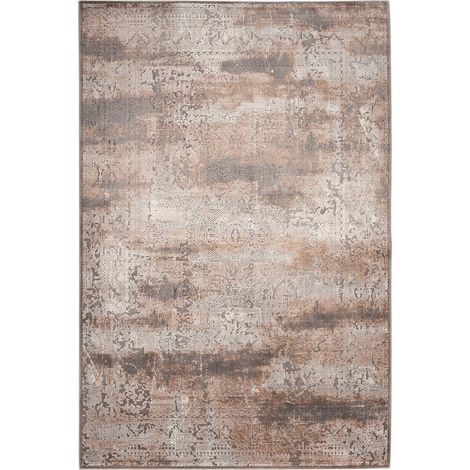 Tapis taupe en bambou soyeux design détaillé - 150 x 80 cm (1/3)