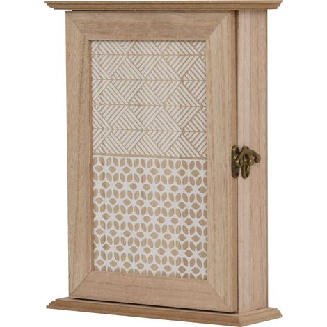 Caja para Llaves Armario de Pared Llavero con 6 Ganchos 20x6.5x26.5cm Madera (1/6)