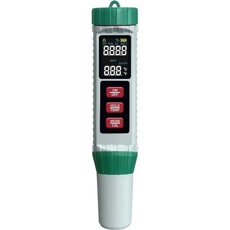 Stylo testeur d'eau domestique à affichage numérique LCD, étanche, multifonctionnel, haute précision, testeur de pH 5 en 1, analyse fiable (1/5)