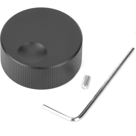Lautstärkeregler aus gebürstetem Aluminium, schwarz, für 6-mm-Potentiometer – 32 x 13 mm (1/5)