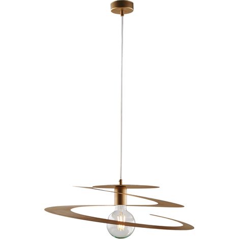 Sospensione Moderna 1 Luce Spring Ferro Laccato Oro Taglio Laser (1/3)