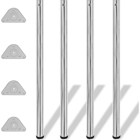 4 Patas de mesa ajustables en alturas 1100 mm color cromo vidaXL