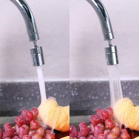 Aérateur Robinet Cuisine - Rotation 80° - 2 Modes Jet - Économiseur Eau - Filetage Femelle 22 mm - Dimensions 6,3 x 2,6 cm (1/5)
