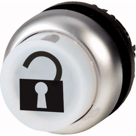 Bouton-poussoir lumineux blanc cadenassable EATON M22-DLVHS-W-MCC