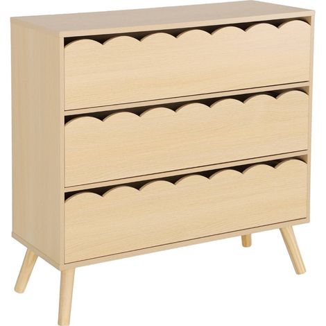 sweeek - Kinderkommode Holzlook 3 Schubladen
