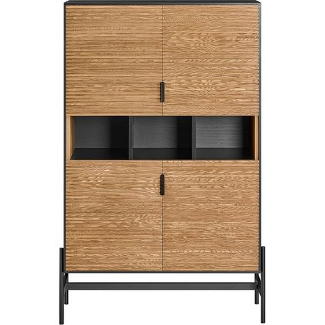 SoBuy Credenza decorativa Consolle laterale stretta Nero 84x40x132cm HFSB03-SCH