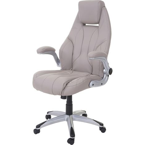 Poltrona sedia ufficio girevole regolabileHHG-705 ecopelle design moderno sabbia