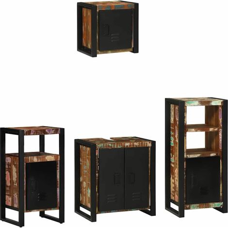 Maison Exclusive - Badezimmermöbel-Set mit Regal 4 pcs Massives u