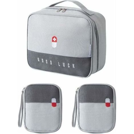 Borsa porta medicinali da 3 pezzi, kit di pronto soccorso portatile, scatola medica, kit di pronto soccorso vuoto, borsa medica di emergenza impermeabile per casa, viaggio, campeggio (1/4)