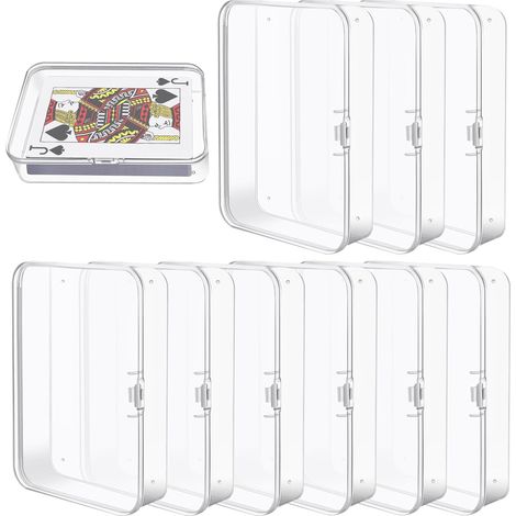 Lot de 10 petites boîtes de rangement en plastique transparent, 10,5 x 7,5 x 2,5 cm, pour perles, pilules, bijoux, cartes.