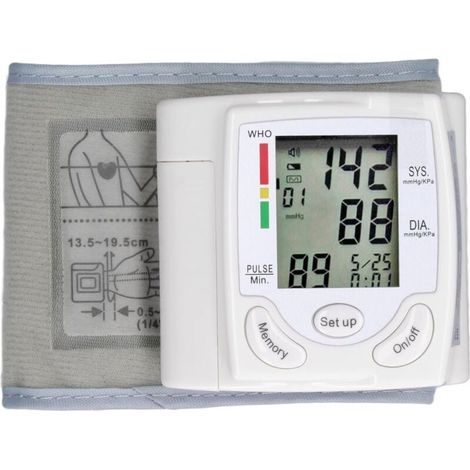 [NIEMALS VERWENDET] Blutdruckmessgerät fürs Handgelenk, verstellbare Manschette mit LCD-Anzeige, digitales Blutdruckmessgerät, Gerät für Zuhause und Reisen