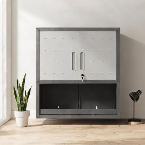 Servante d'atelier coloris noir gris en métal 75 x 30 x 77 cm (1/5)