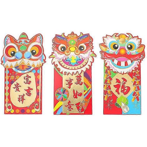 30 enveloppes rouges à motif lion pour la Fête du Printemps - Fournitures pour les fêtes (1/5)
