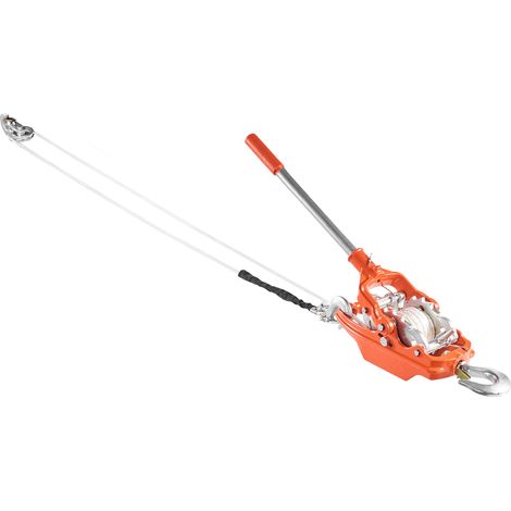 Mophorn Estrattore Manuale a Fune Metallica, Verricello Manuale con Cavo da 10,7 m Ø 8 mm e 2 Ganci, Capacità di Trazione di 3 T, Ideale per Abbattimento Alberi e Recupero Stradale (1/5)
