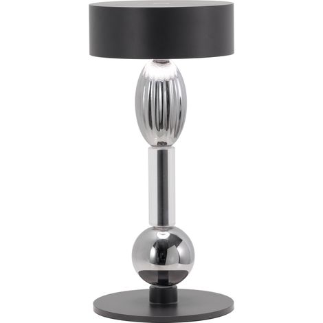 Zafferano Royal Family Wi-Fi - Lampada da Tavolo Led Ricaricabile Smart, Dimmer Touch, 36h Autonomia - Alluminio Titanio e Vetro Soffiato (1/3)