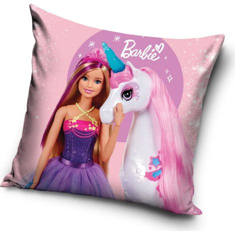 Federa per bambini 3D 40x40 Barbie e Unicorno