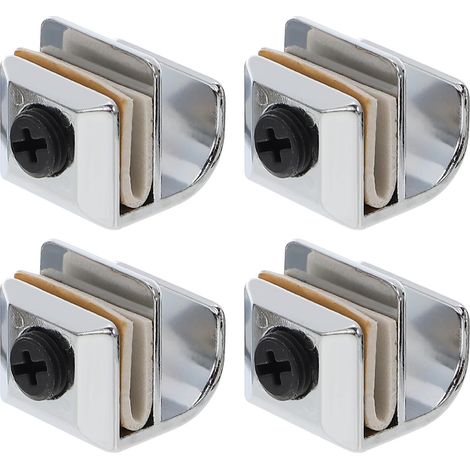 Poignée de Porte Coulissante Lot de 4 Pièces en Verre Argentée Résistante à Corrosion en Alliage de Zinc, Adaptée pour Verre de 3-5mm, Résistante la Corrosion, pour Cuisines et (1/5)