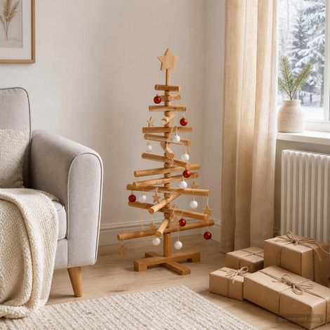 vidaXL Árbol de Navidad de madera KOTKA 90 cm Madera de Pino Maciza (1/5)