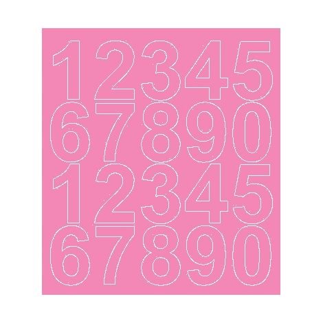 Adesivi numerici autoadesivi da 5 cm, rosa opachi (1/2)