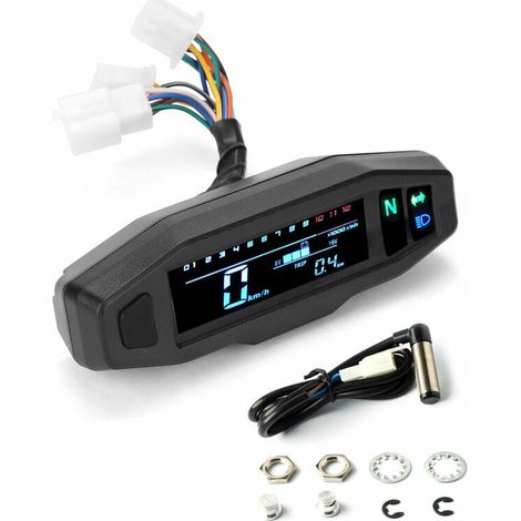 Tachimetro digitale universale Ulisem Mini LCD per motociclette, visualizza velocità, contachilometri e contaore in formato digitale per motori di motociclette elettriche.