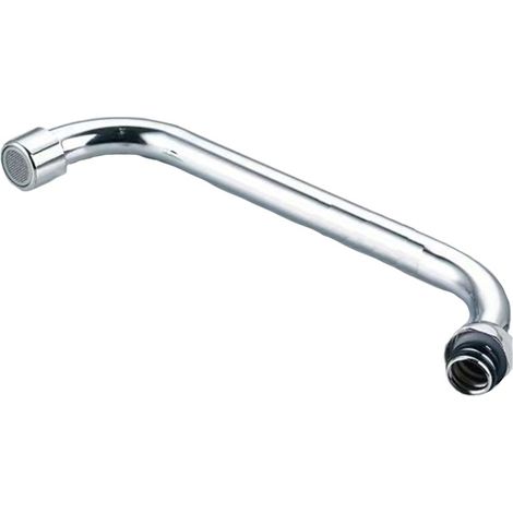 Tuyau de Sortie de Robinet en Acier Inoxydable - 18mm Horizontal avec Écrou en Laiton 25mm (1/4)