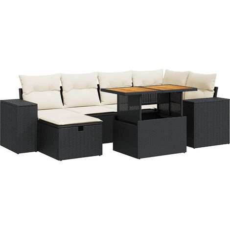 Maison Exclusive - Set sofás jardín y cojines 8 pzas ratán sintét