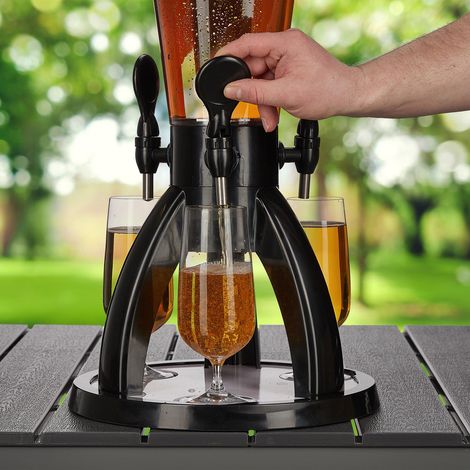 Distributore di birra a torre 4 litri 3 rubinetti portatile per uso festa