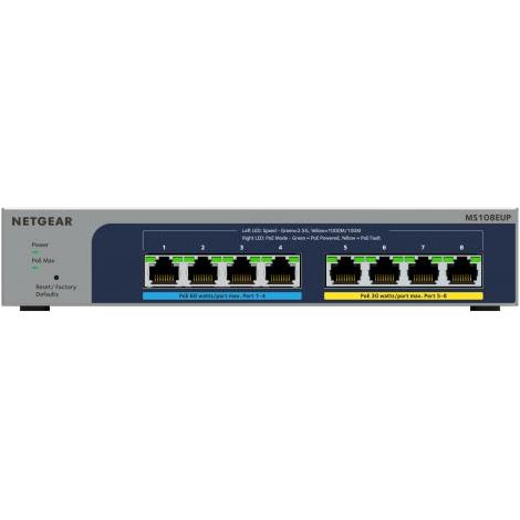 Netgear 8-port ultra60 poe++ multi-gigabit (2.5g) ethernet plus switch gestito l2/l3 2.5g ethernet (100/1000/2500) supporto power over ethernet (poe) grigio - 134563 (1/4)