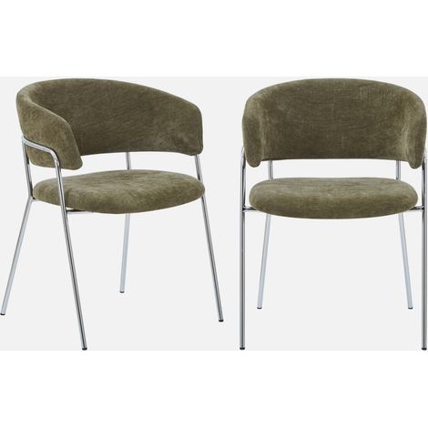 Set di 2 poltrone vintage in tessuto con struttura cromata (1/5)