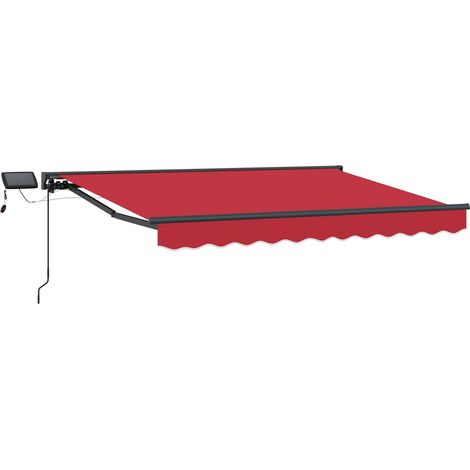 Manueller Markisenrahmen mit LEDs Rot 3 x 2,5 m