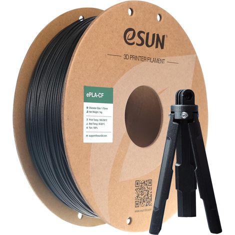 Filament PLA 1.75mm 1KG Chargé en Fibre de Carbone,Noir (1/5)