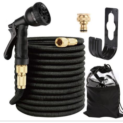 Tuyau d'arrosage Extensible à 8 Fonctions, 30 m, Tuyau Flexible et Léger, pour Irrigation, Laver la Voiture, avec Sac de Rangement (1/5)
