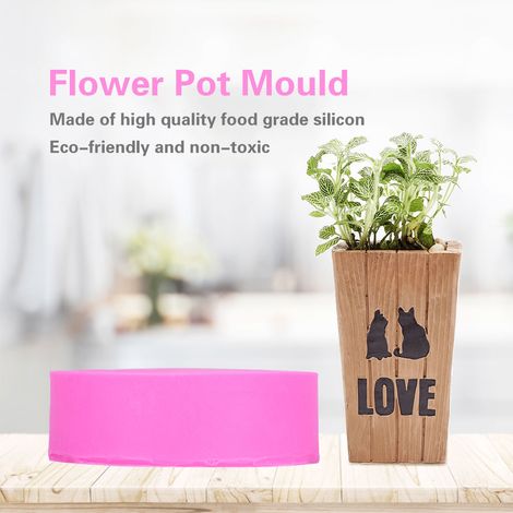 Moule en silicone pour pots de fleurs à faire soi-même : pot de fleurs de jardin, vase en ciment, moule pour bougeoir (BK1145) (1/3)