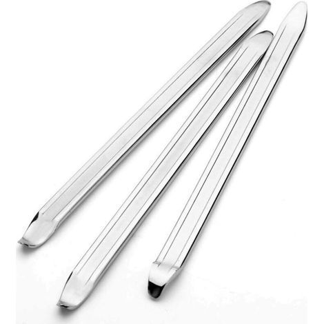 3pcs Levier de pneu - Acier au manganèse - 30 cm - Outils de réparation de démonte-pneu pour vélo, moto, voiture - Changement de pneu - Argent (1/5)