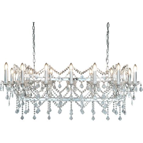Searchlight Florence - Lustre en cristal à 14 ampoules au fini chromé, E14 (1/3)