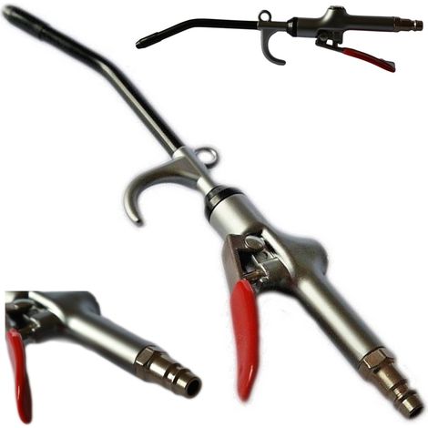 TrAdE Shop Traesio - Pistola Soffiaggio Aria Compressa Per Compressore Innesto Rapido Canna 120mm - (1/4)