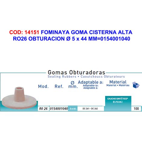 GOMMA FOMINAYA CIST ALTA RO26 OTTURAZIONE 5 x 44 MM0154001040
