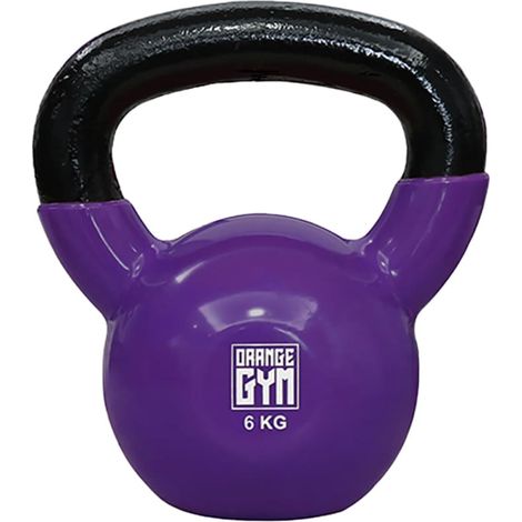 Kettlebell de vinilo 6 kg morado Orange Gym (1/2)