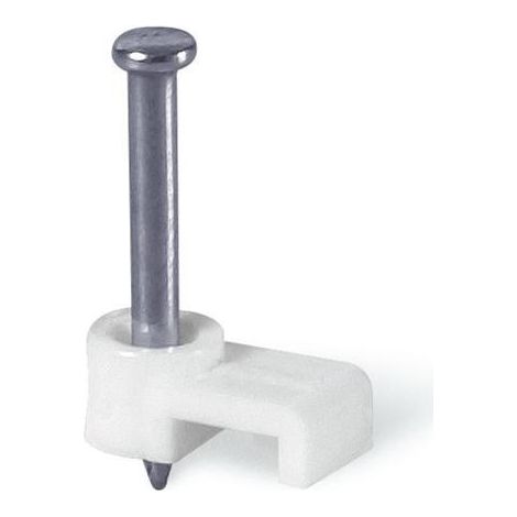 Attaches pontet à clouer Ø 5mm (boite de 100) cavalier blanc pour fixation de gaines, tubes et cables FASTY