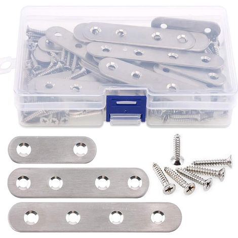 Stainless Steel Flat Straight Brackets 2" 3" 4" Silver (1/5)