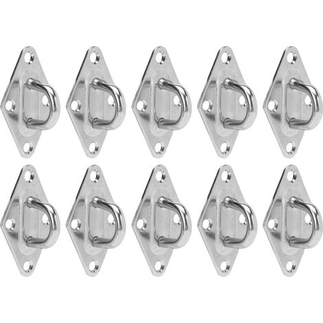 Lot de 10 plaques à œil en acier inoxydable 316, supports suspensión hamac marine, fixations lourdes Ø 6 mm (1/5)