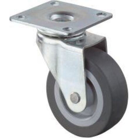 BS Rollen Lenkrolle F26, mit Platte, Durchmesser 30, B 14mm 20kg, Gummi (1/3)