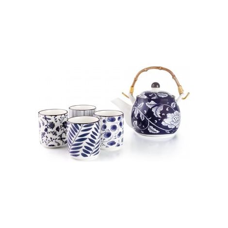TETERA JAPONESA + 4 TAZAS FLORA - IBILI