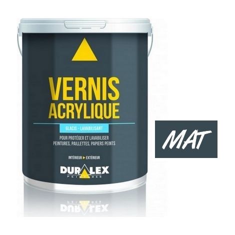 Vernis acrylique lavabilisant mat incolore 1L – Finition durable pour bois et surfaces – Rendement 12 m²/L – Entretien facile – Duralex