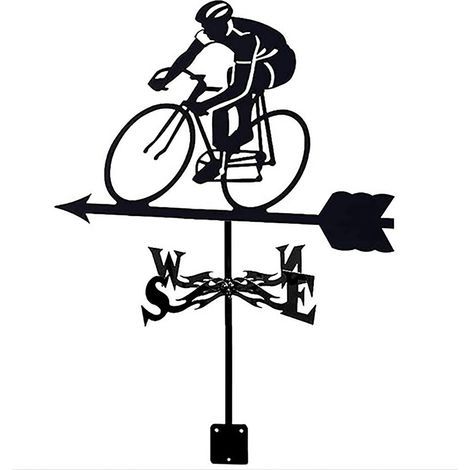 Girouette de jardin en métal – Ornement de vélo – Indicateur de direction du vent durable – Finition antirouille pour extérieur (1/5)