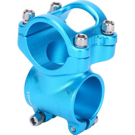 LUNJE Potence Vélo Court 31.8x35mm Aluminium Alliage Creux Guidon Rehausseur Bleu (1/5)