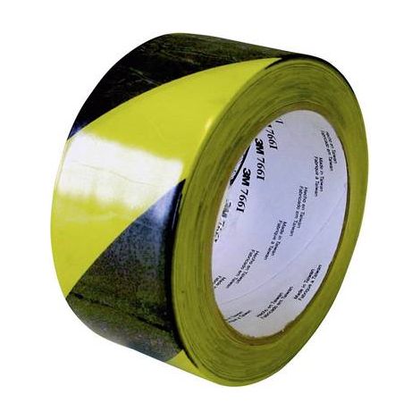 3M SCOTCH RUBAN ADHÉSIF PVC SOUPLE 767I NOIR/JAUNE 766I (1/2)
