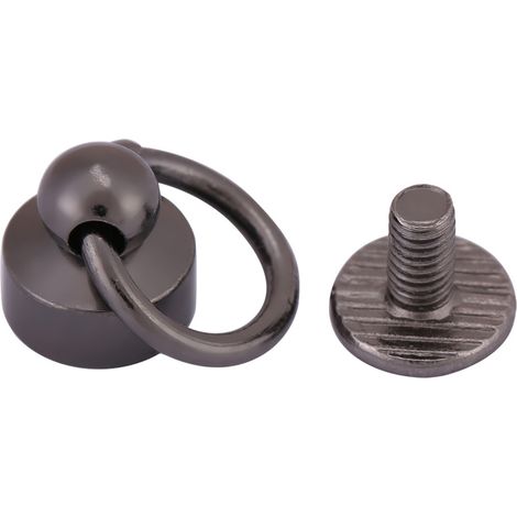 Lot de 20 Rivets à Vis 8mm Noirs pour Sac, Portefeuille, Téléphone - Fixations DIY en Cuir, Accessoires de Bricolage (1/5)