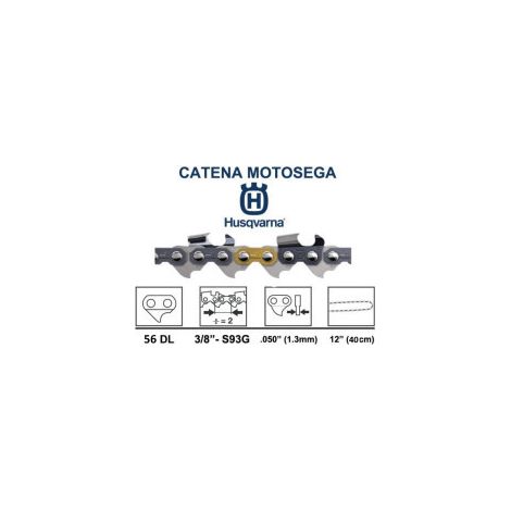 Catena motosega Husqvarna - H38 - passo 3/8" mini - spess 1,1 mm  Maglie: 52